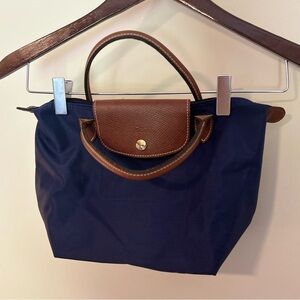Longchamp 'Mini Le Pliage' Handbag in Marine EUC
